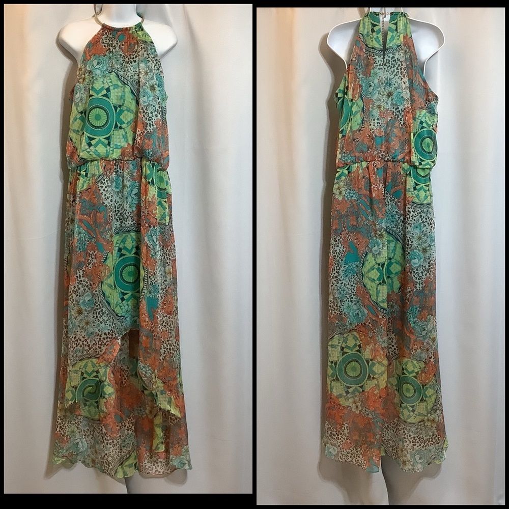 Laundry by Shelli Segal Dress Women’s Size 12 Chiffon High Low Halter